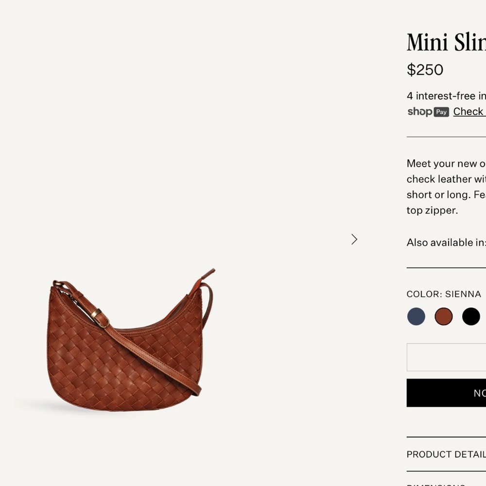 Bembien Mini Sling Bag - Carré Weave in Sienna (NWT) - Picture 4 of 6